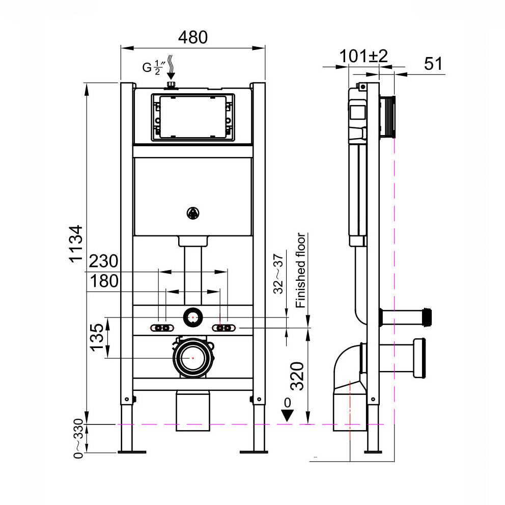 WC Frame & Cistern