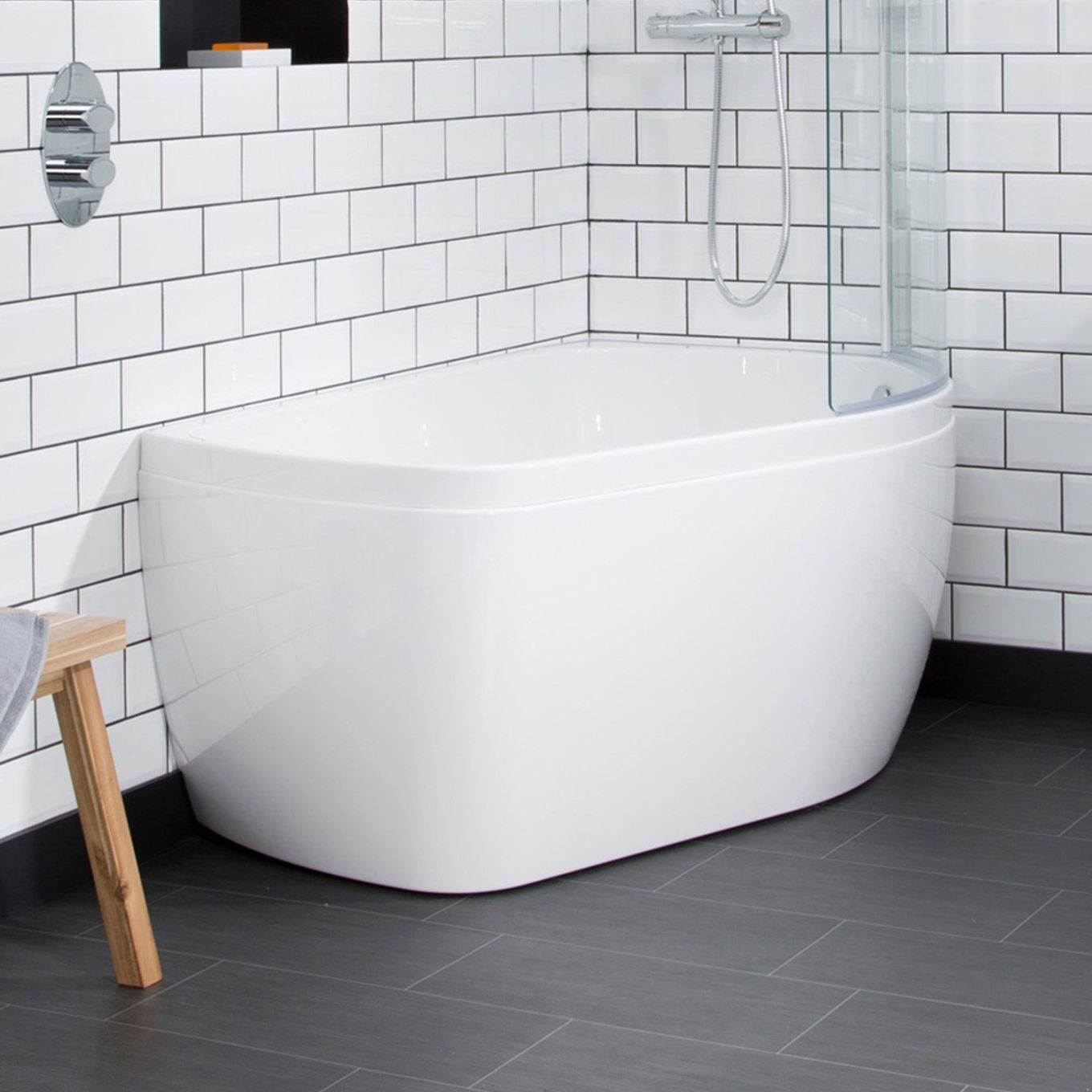 Carron Profile Shower Bath Right Hand Curved Bath Panel