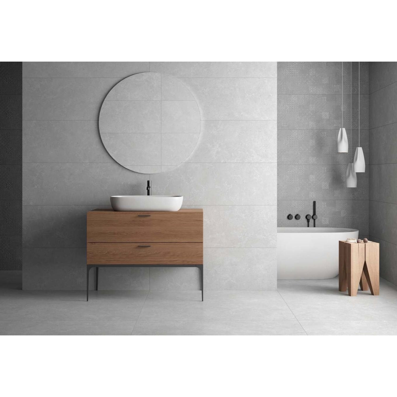 Houston Matt Grey Ceramic Tile 1200x400mm