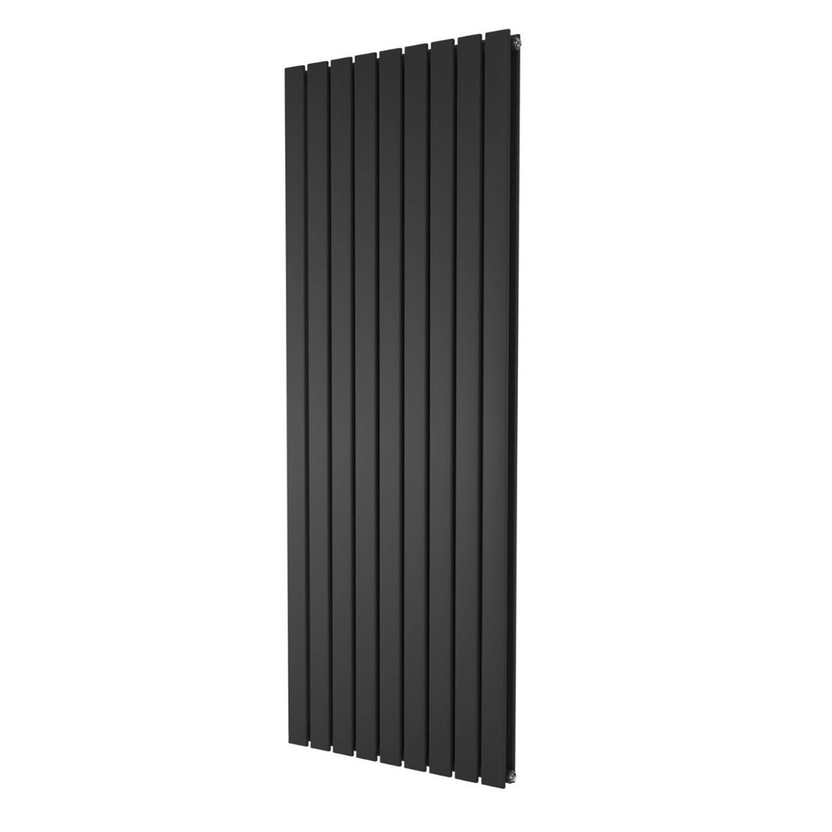 Perth Matt Black Double Vertical Flat Panel Radiator 1200x612mm