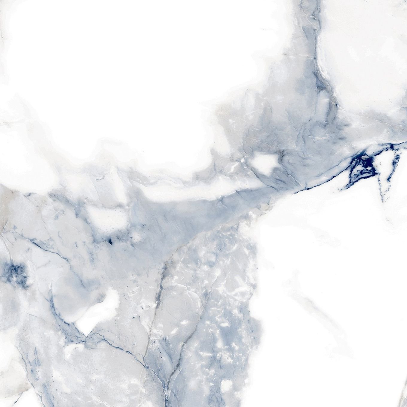 Charlie Blue Marble Matt Porcelain Tile 600x600mm