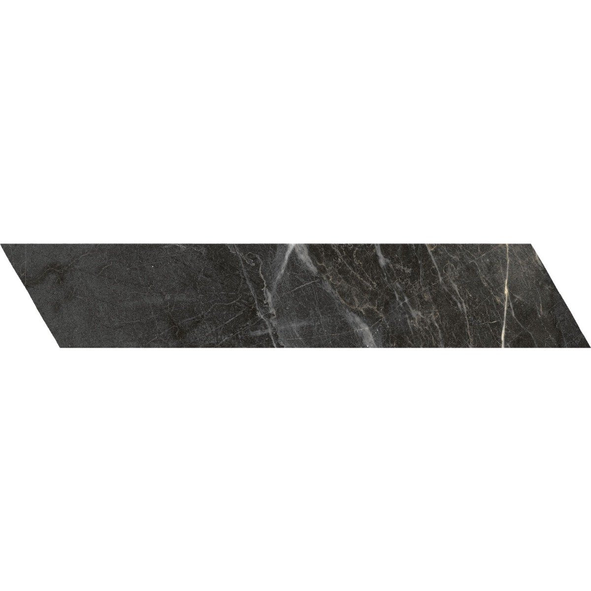 Salerno Black Matt Marble Chevron Tile 80x400mm