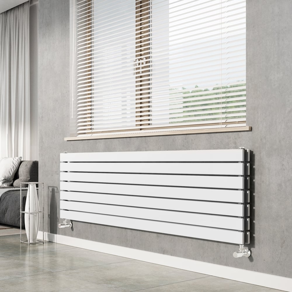 Perth White Double Horizontal Flat Panel Radiator 610x1600mm