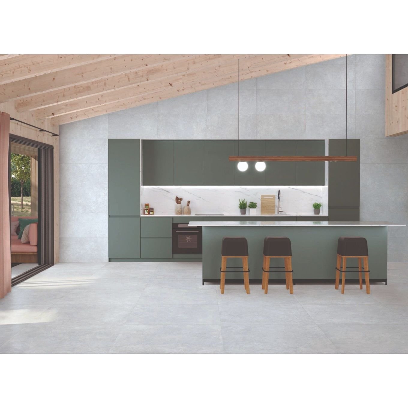 Gandi Concrete Perla Matt Porcelain Tile 300x600mm