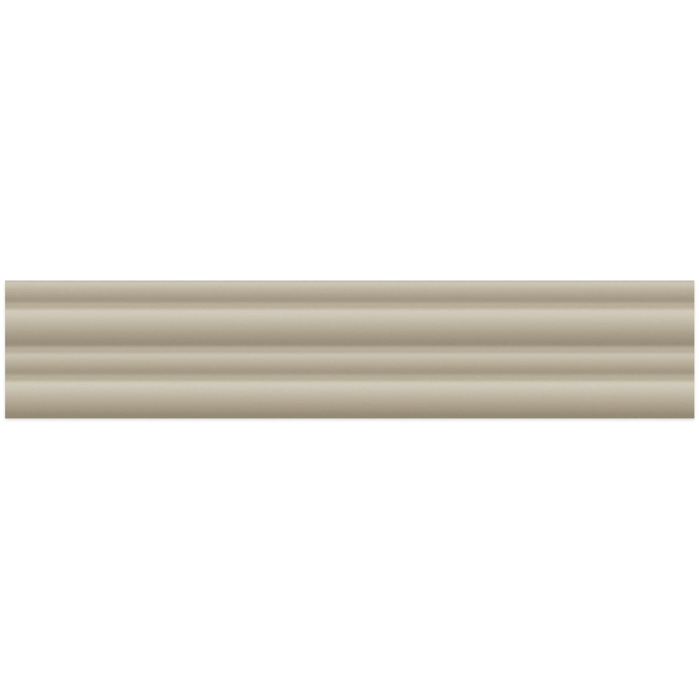 Prism Ribbed Taupe Matt Ceramic Brick Tile 200x50mm