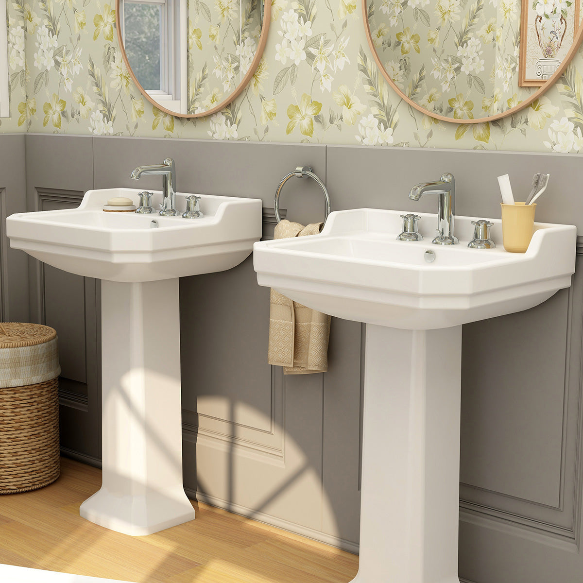 Wyndham traditional 580mm basin with three tap holes