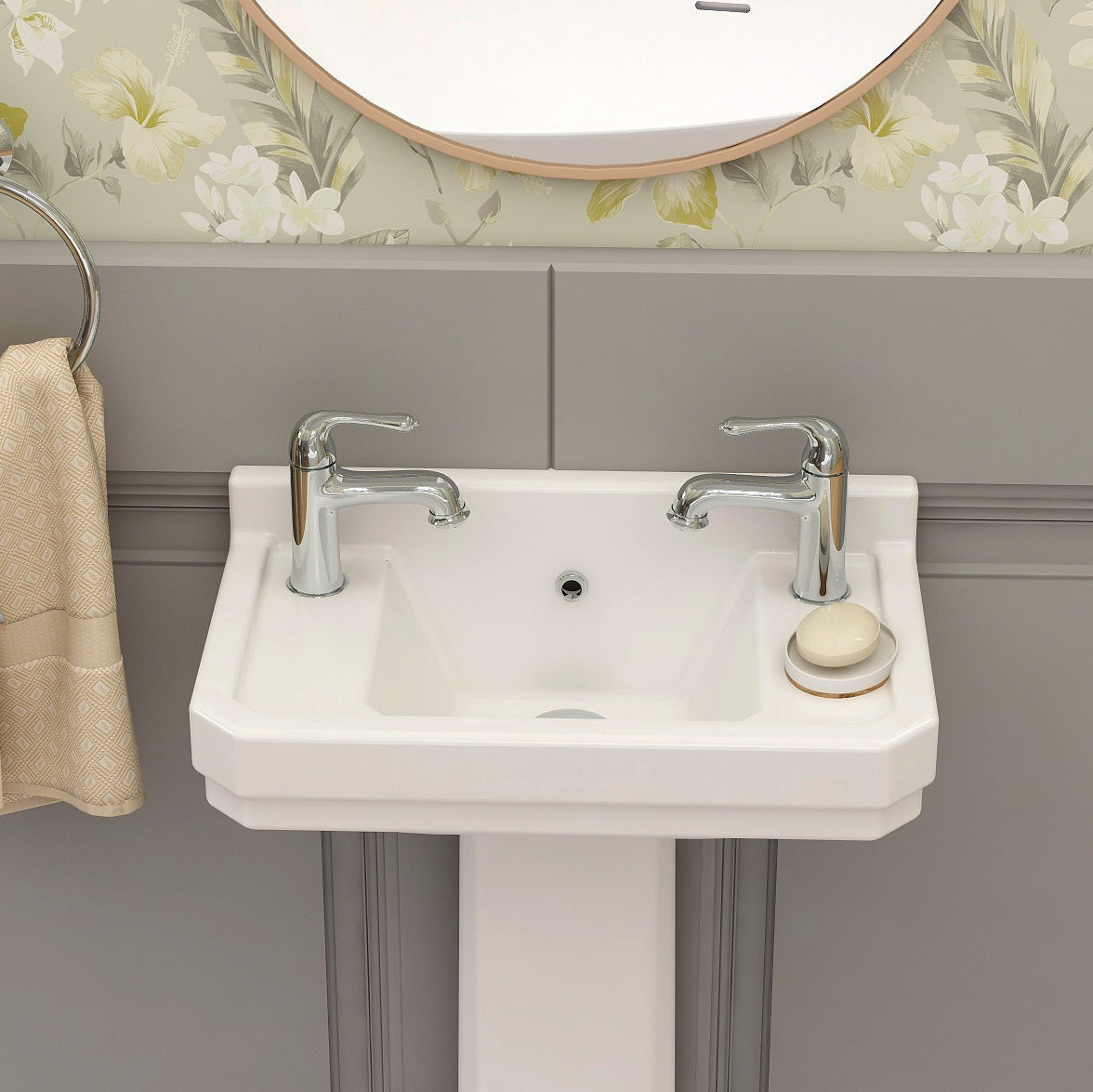 Wyndham traditional 515mm pedestal basin