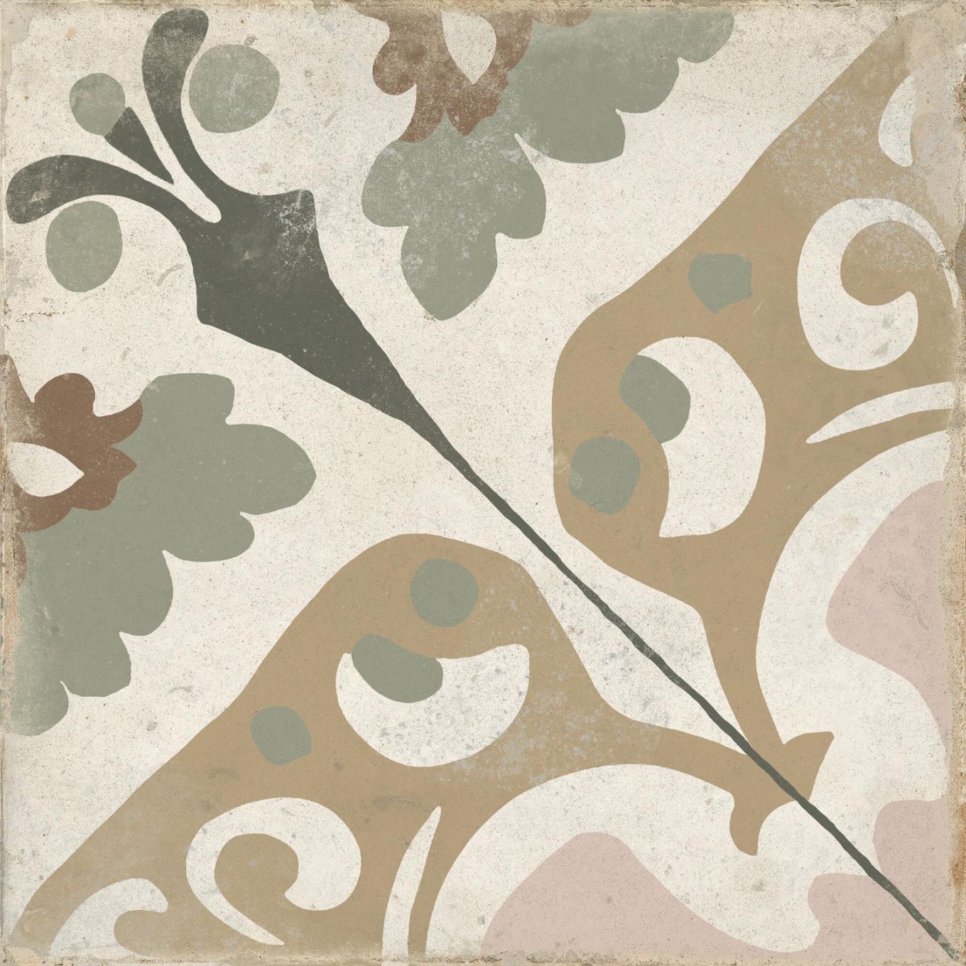 Rome Clay Matt Porcelain Patterned Tile 223x223mm