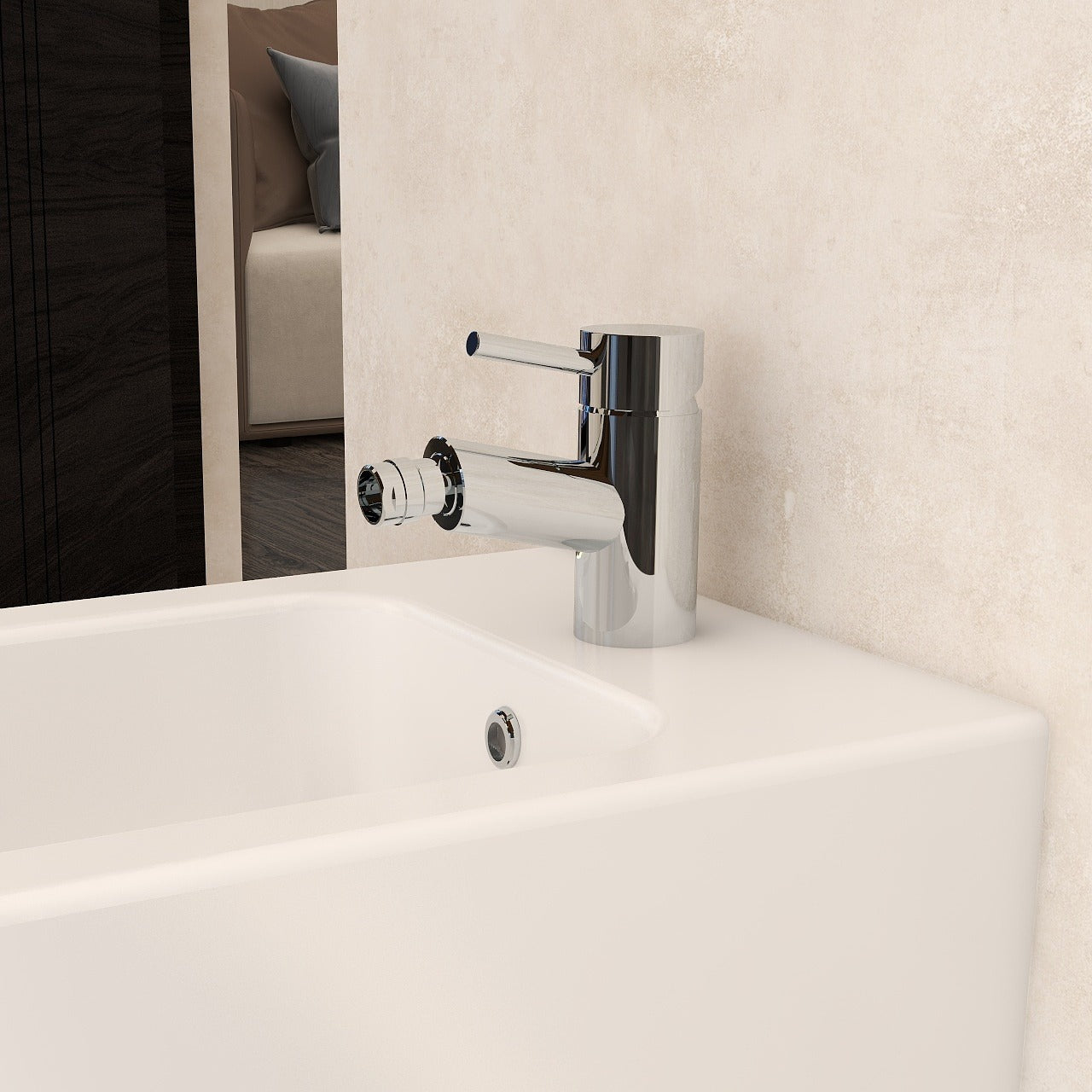 bidet mixer with universal waste