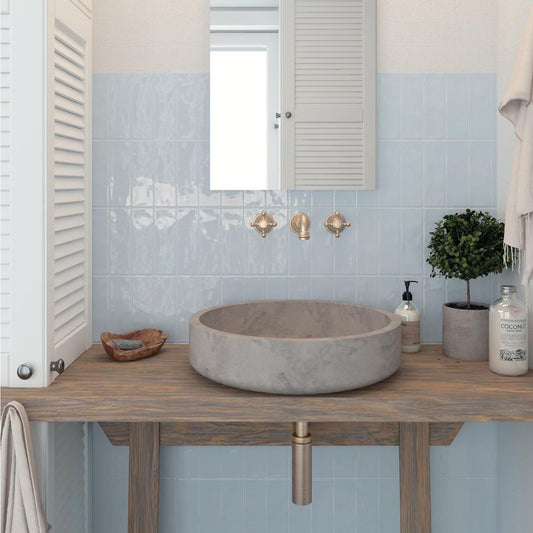 Borneo Sky Blue Gloss Brick Tile 65x200mm