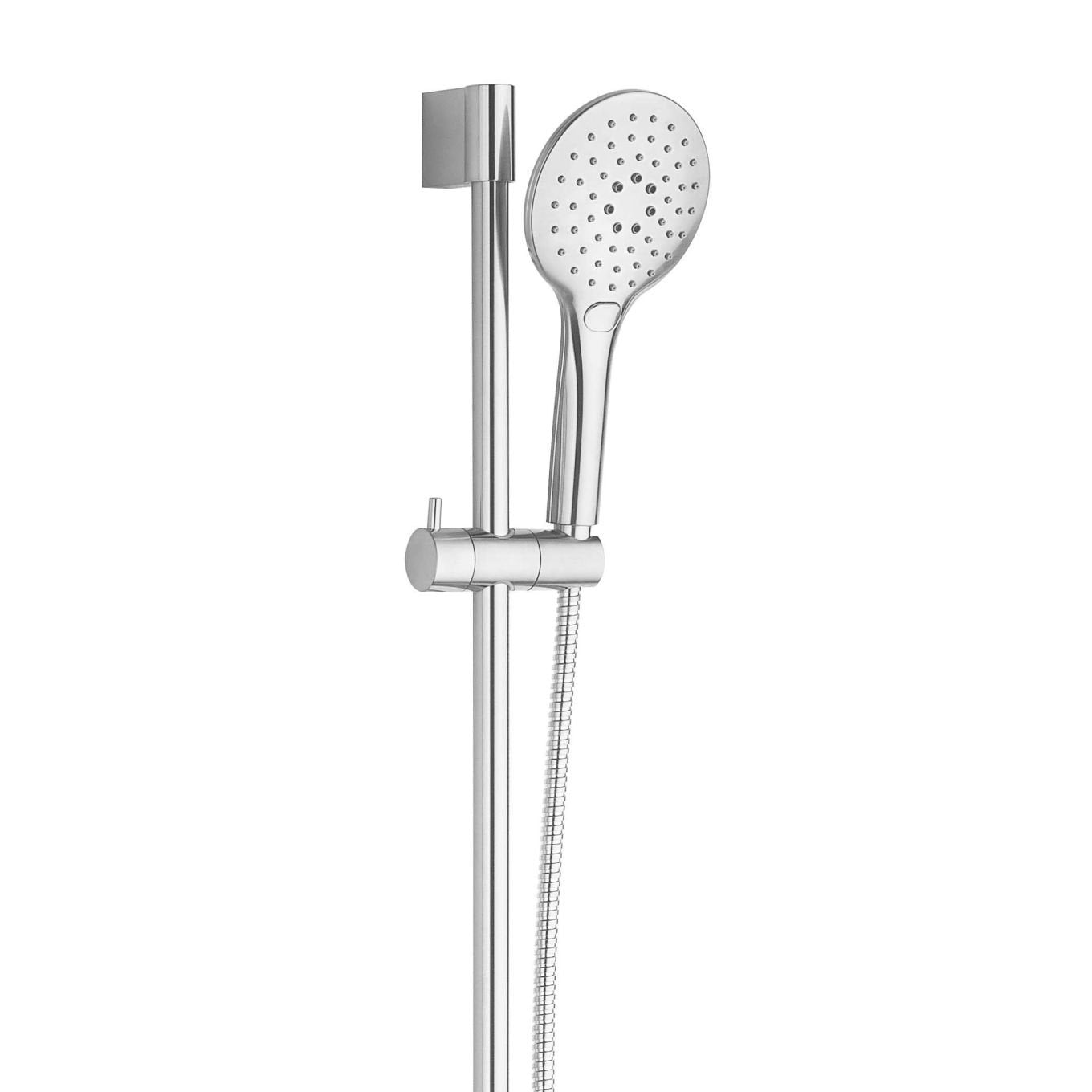 Aden Chrome Round Exposed Thermostatic Bar Valve & Slide Rail Shower Kit