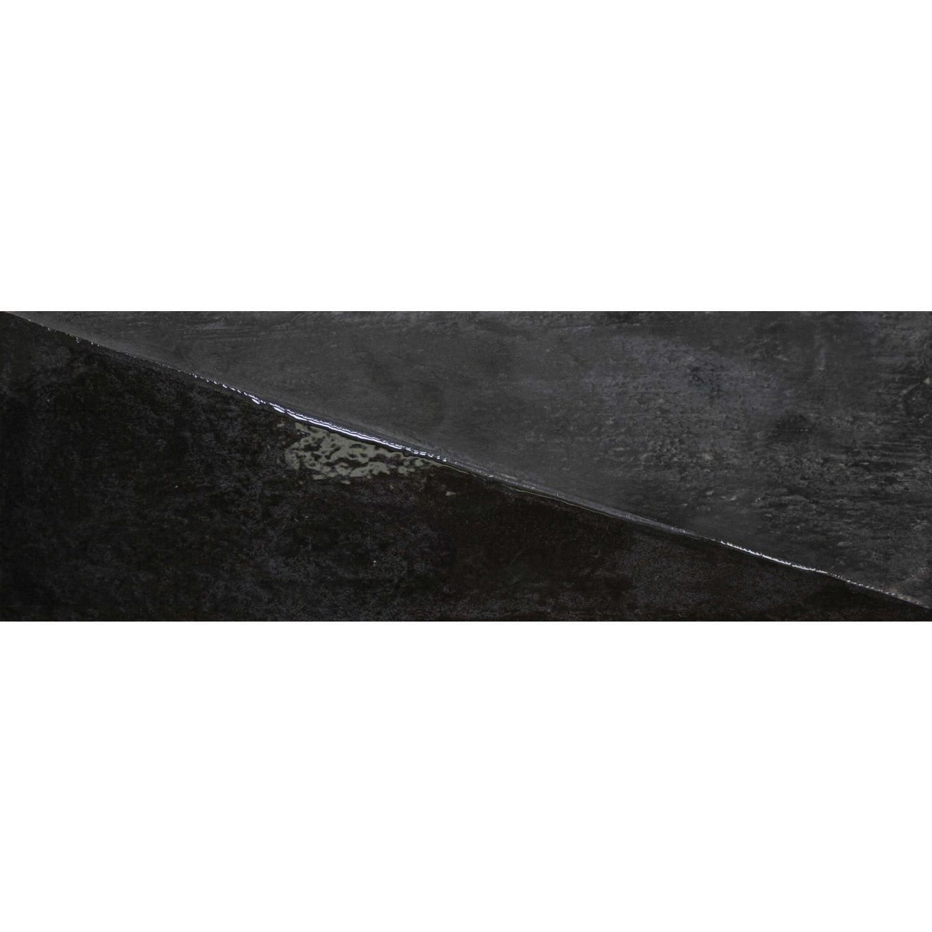 Prezza Noir Diagonal Decor Matt & Glossy Porcelain Brick Tile 100x300mm