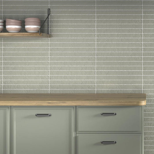 Nadia Olive Matt Porcelain Brick Tile 500x50mm