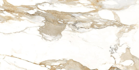 Charlie Beige Marble Gloss Porcelain Tile 600x1200mm