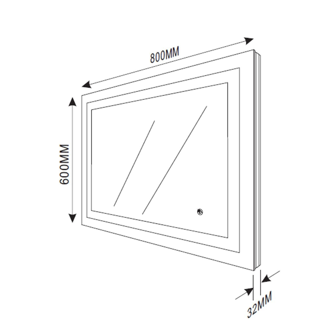 Feechi LED Backlit Mirror with White & Blue Light 800x600mm