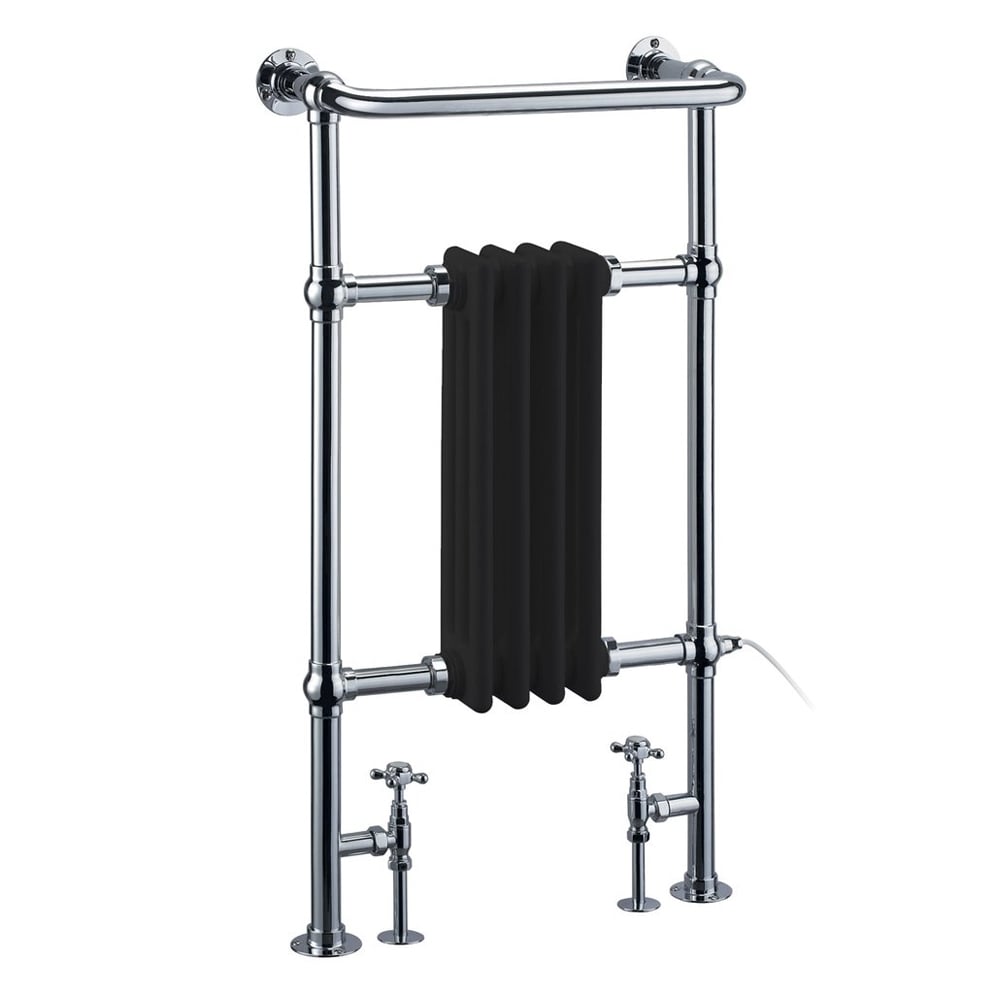 Burlington Bloomsbury Black Traditional Towel Radiator - 950x497mm