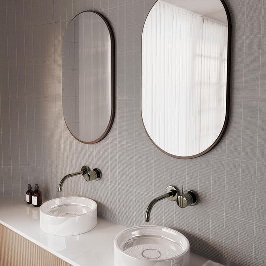 Viera Grey Ribbed Matt Ceramic Brick Tile 75x300mm