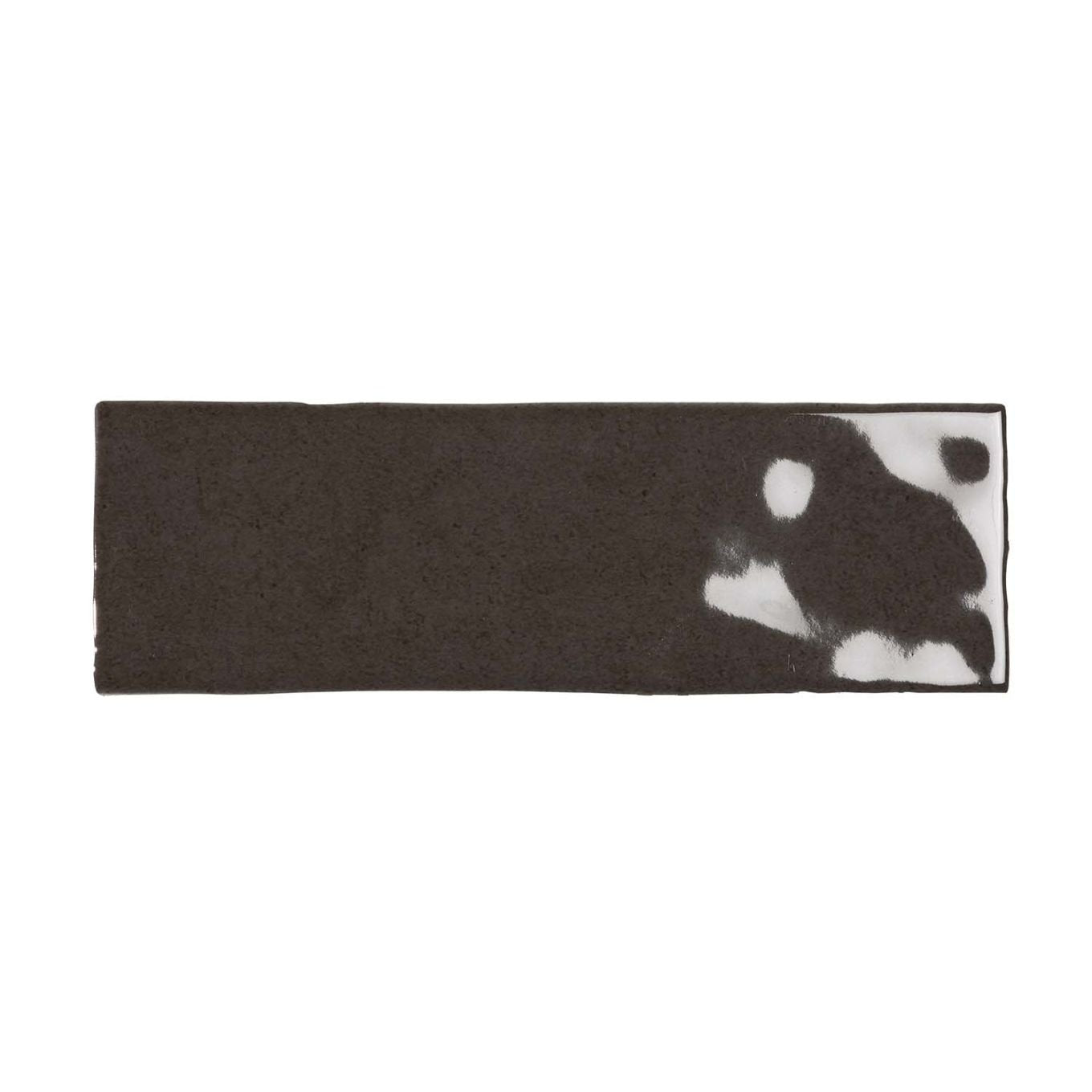 Napoli Negro Gloss Porcelain Brick Tile 200x65mm