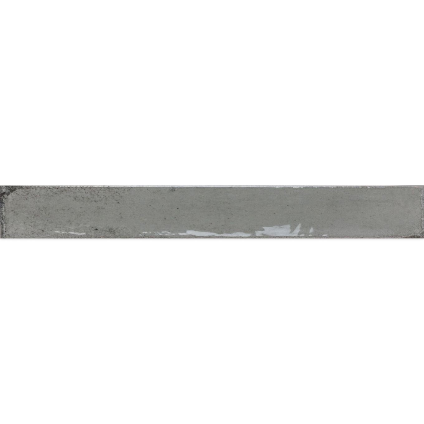 Capri Grey Gloss Ceramic Brick Tile 400x50mm