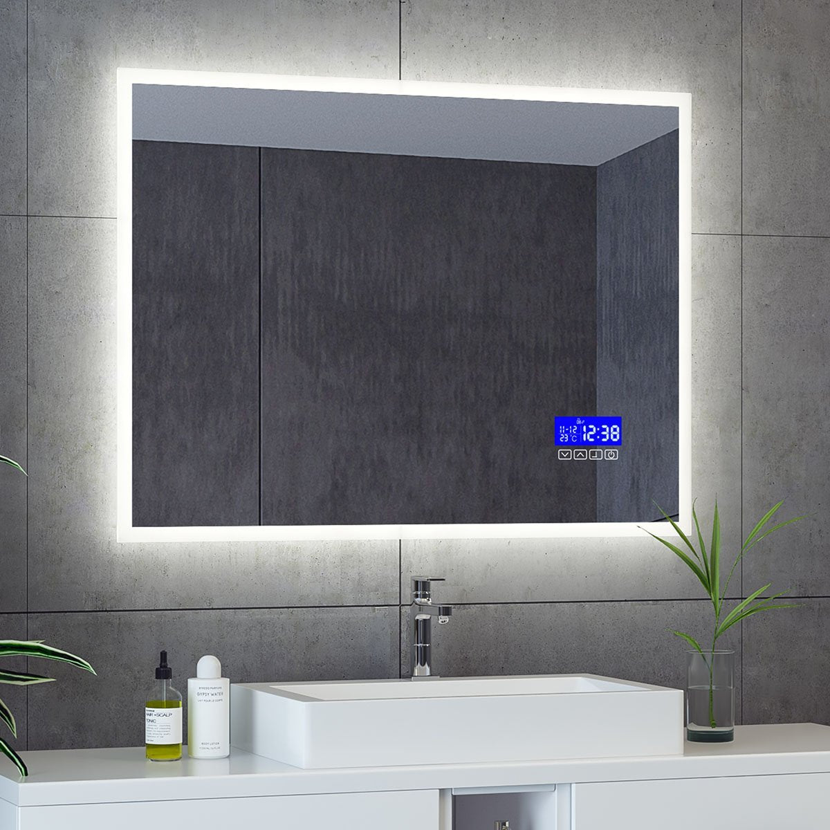 Ultra LED Smart Mirror with Built-In Bluetooth Speakers