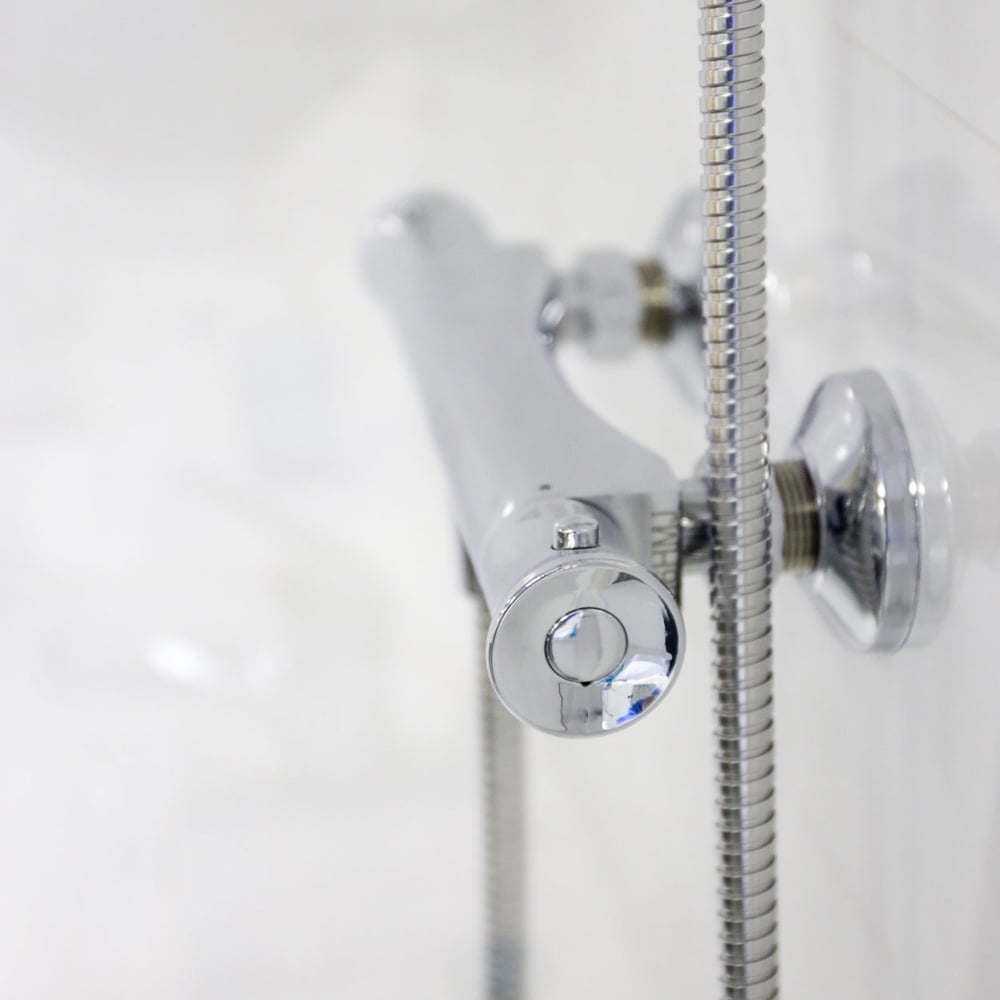 Abode Chrome Thermostatic Bar Valve Shower with Slide Rail Kit