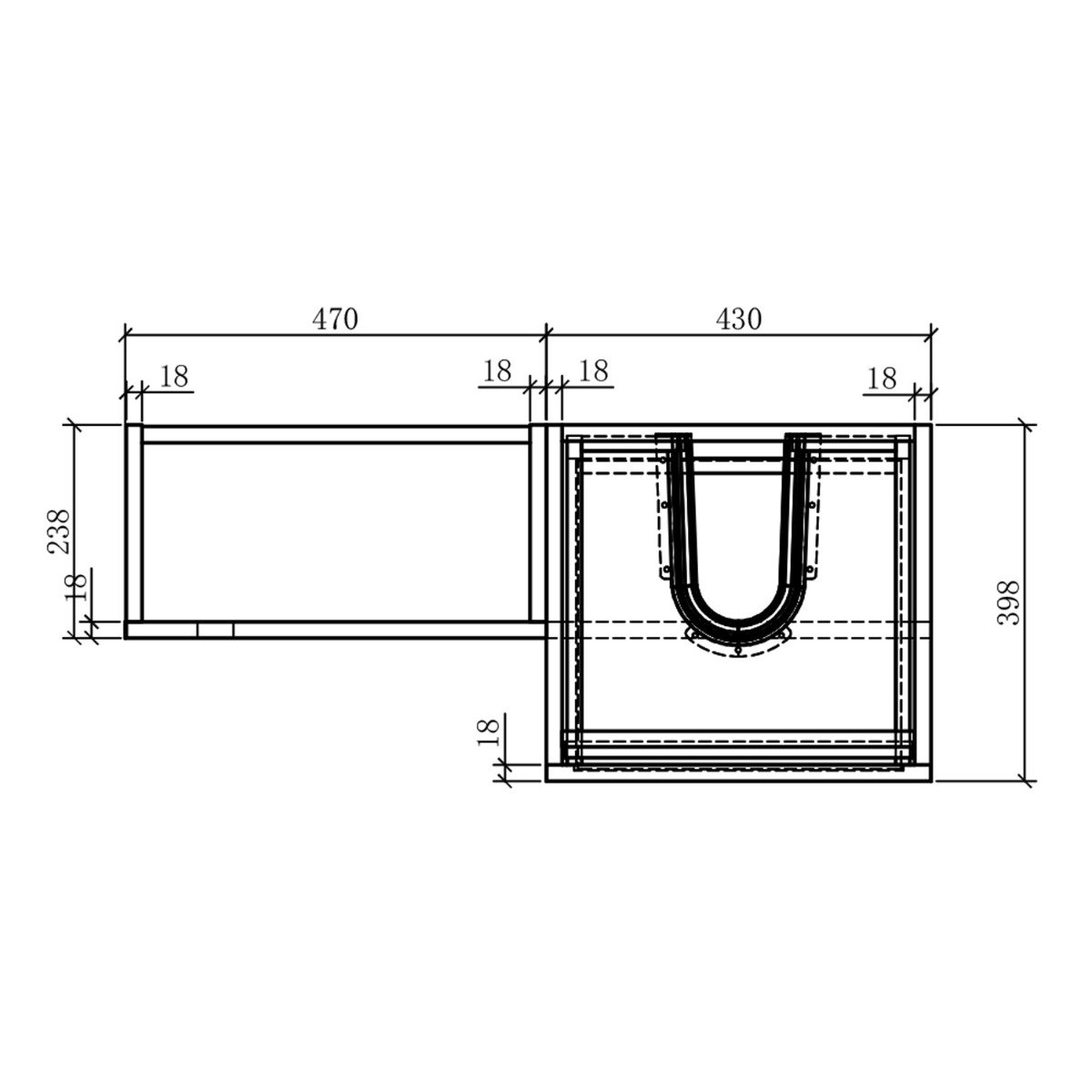Summers Concrete Right Hand Combination Vanity Basin and WC Unit 900mm