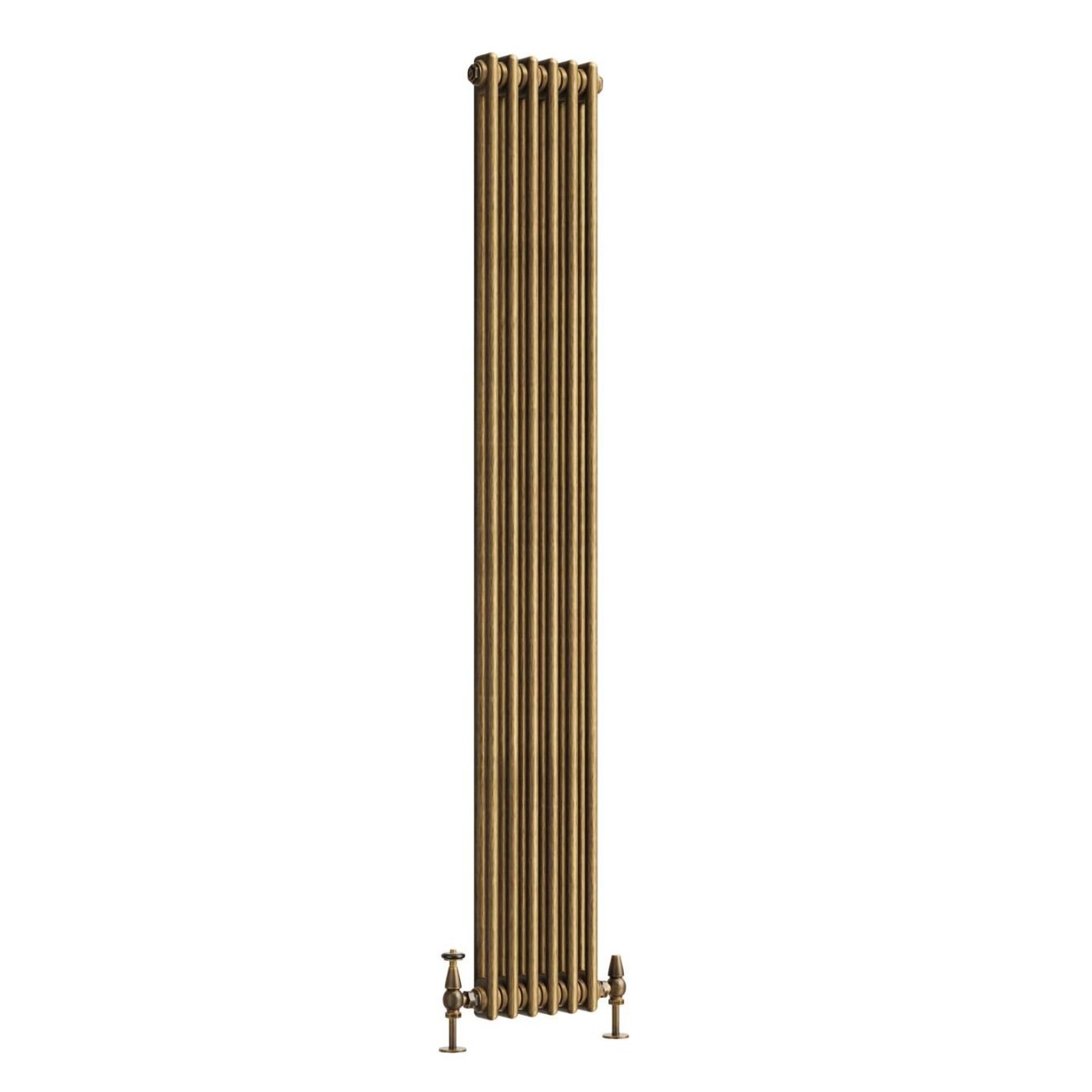 Clement Antique Brass Double Vertical Column Radiator 1800x290mm