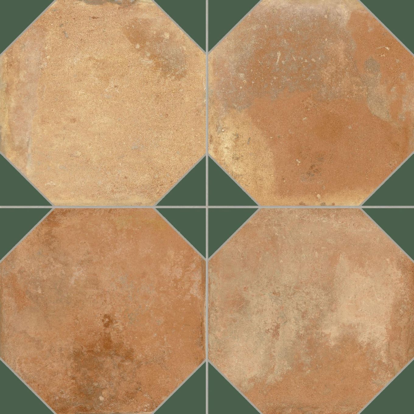 Natura Matt Porcelain Sage Patterned Terracotta Tile 452x452mm