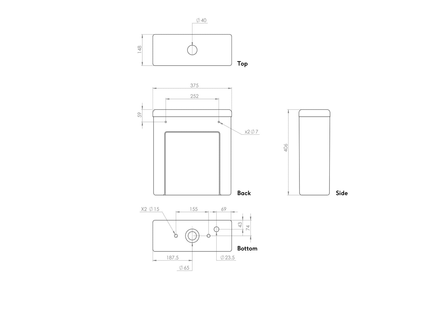 Saneux cistern for 66070 & 66077