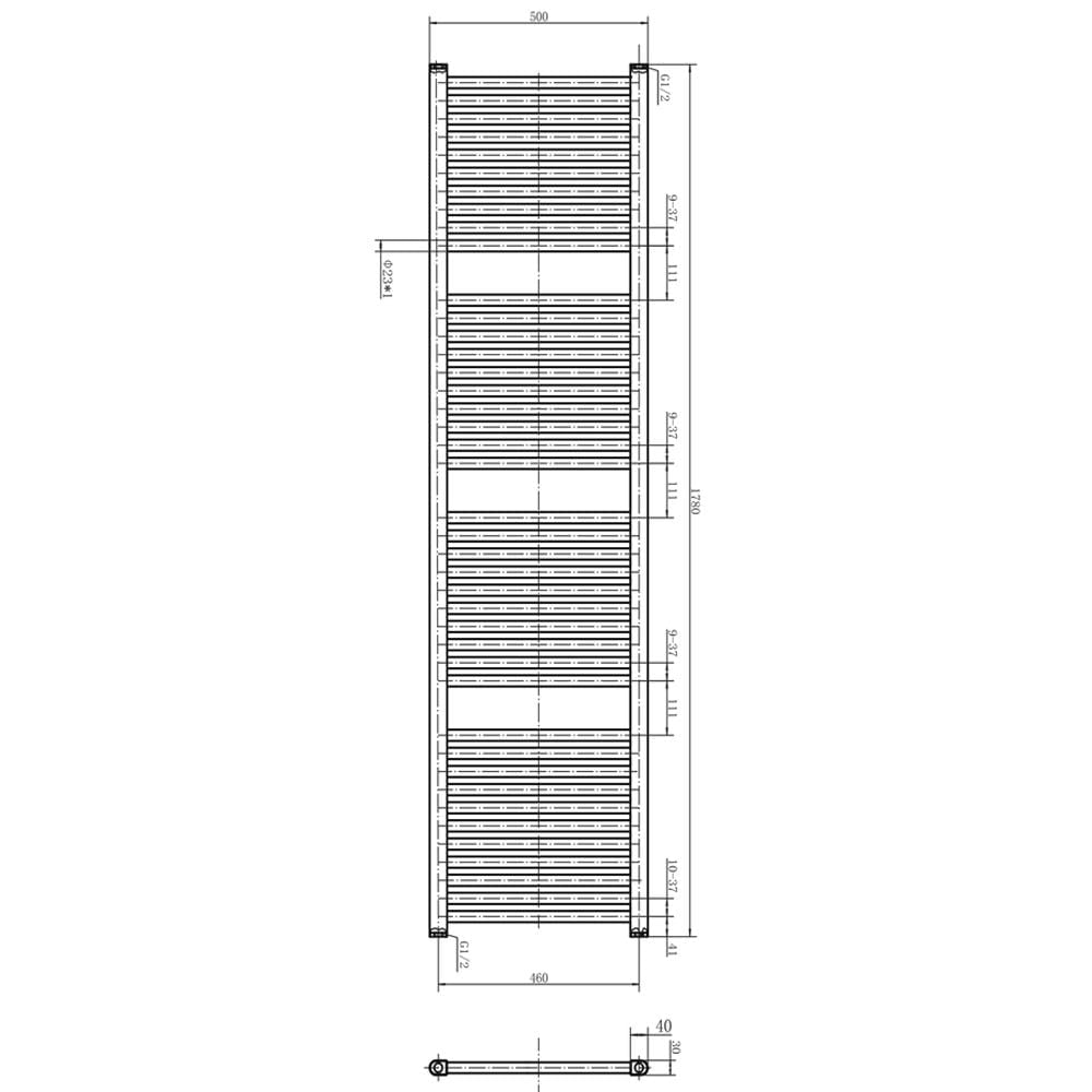 Neptune White Electric Heated Towel Rail 1800x500mm