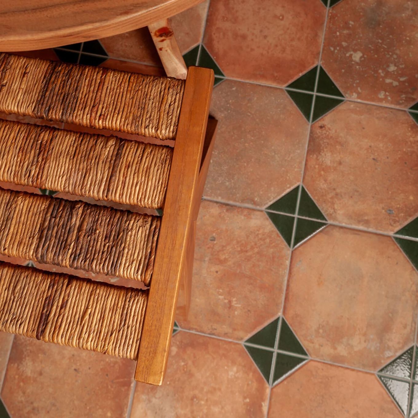 Natura Matt Porcelain Sage Patterned Terracotta Tile 452x452mm