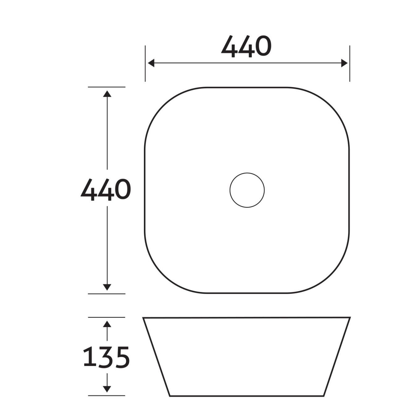 Accadia White Curved Countertop Basin