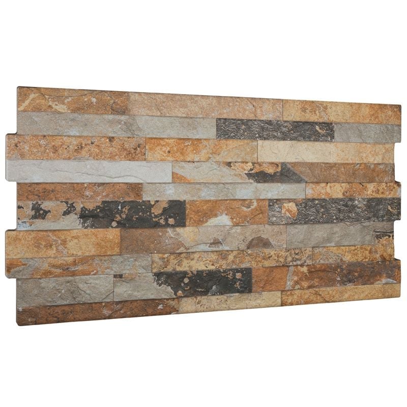Prom Beige Brick Split Faced Porcelain Tile 300x600mm
