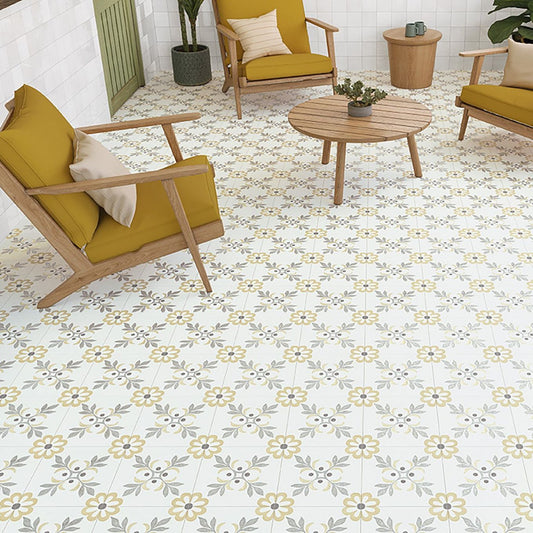 Lira Yellow Garden Matt Porcelain Tile 223x223mm