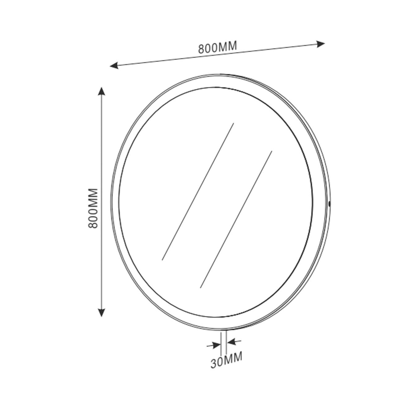 Zia Round LED Illuminated Bathroom Mirror 800mm