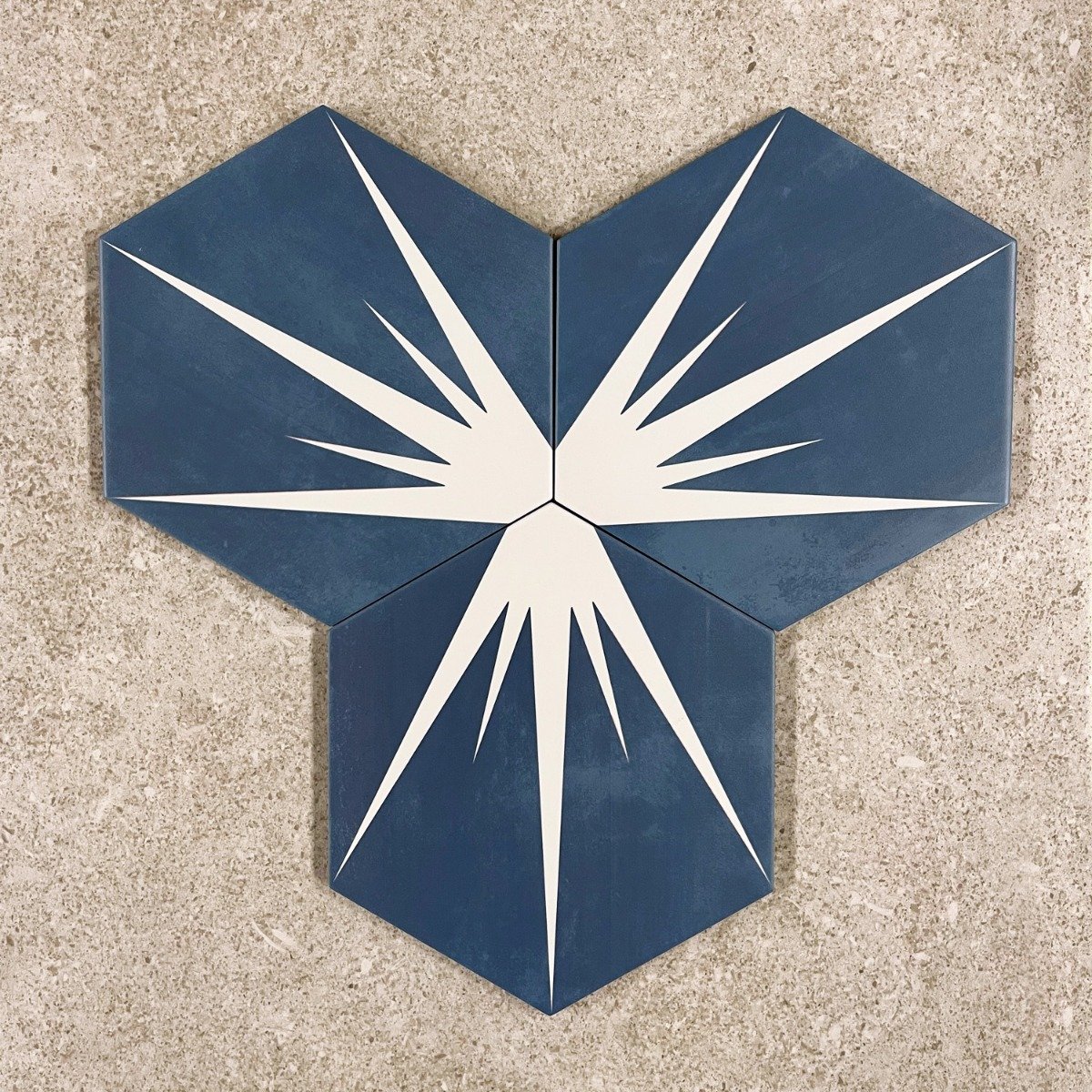 Lotus Hex Matt Blue Hexagon Porcelain Tile 198x228mm