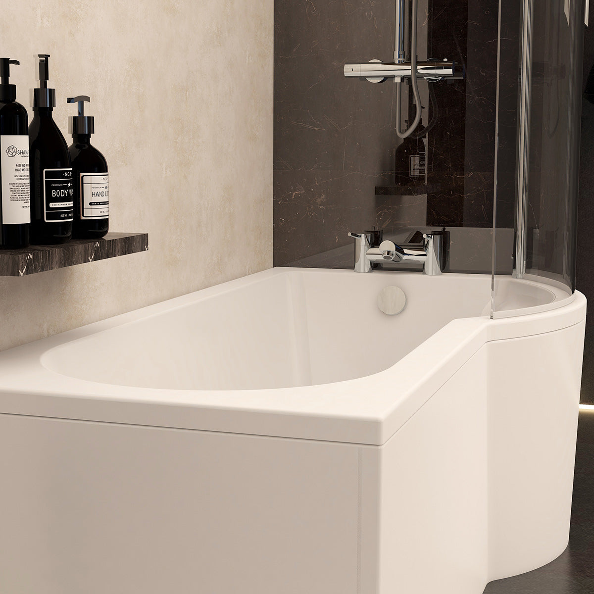 Imex Premiercast Multi layer Reinforced Arco 1700 Right Hand Shower Bath