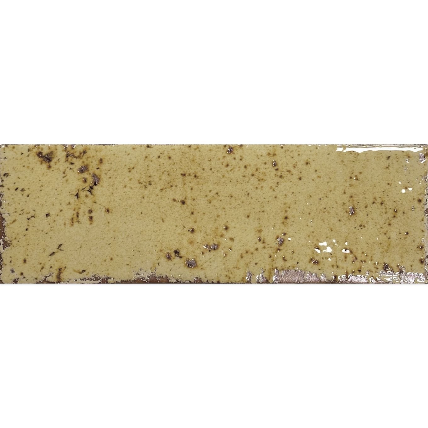 Monza Ocre Yellow Glossy Porcelain Brick Tile 65x200mm