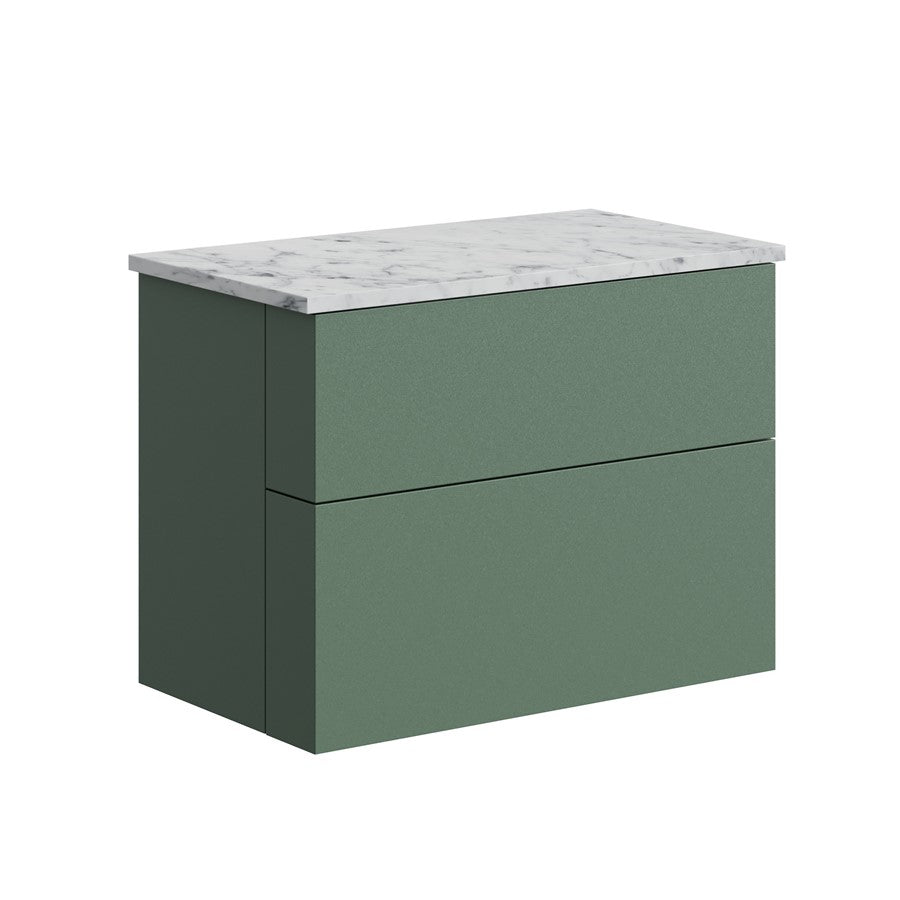 Avenue 800 Two Drawer Vanity with Carrara Marble Worktop
