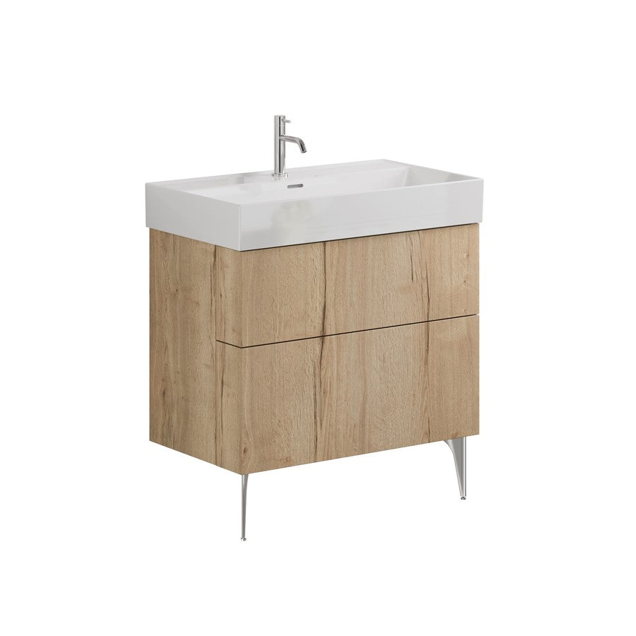 Avenue 800mm Two Drawer Vanity with Ceramic Basin