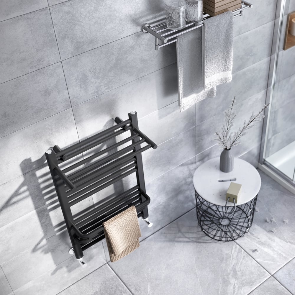 Laiken Anthracite Heated Towel Rail 800x500mm