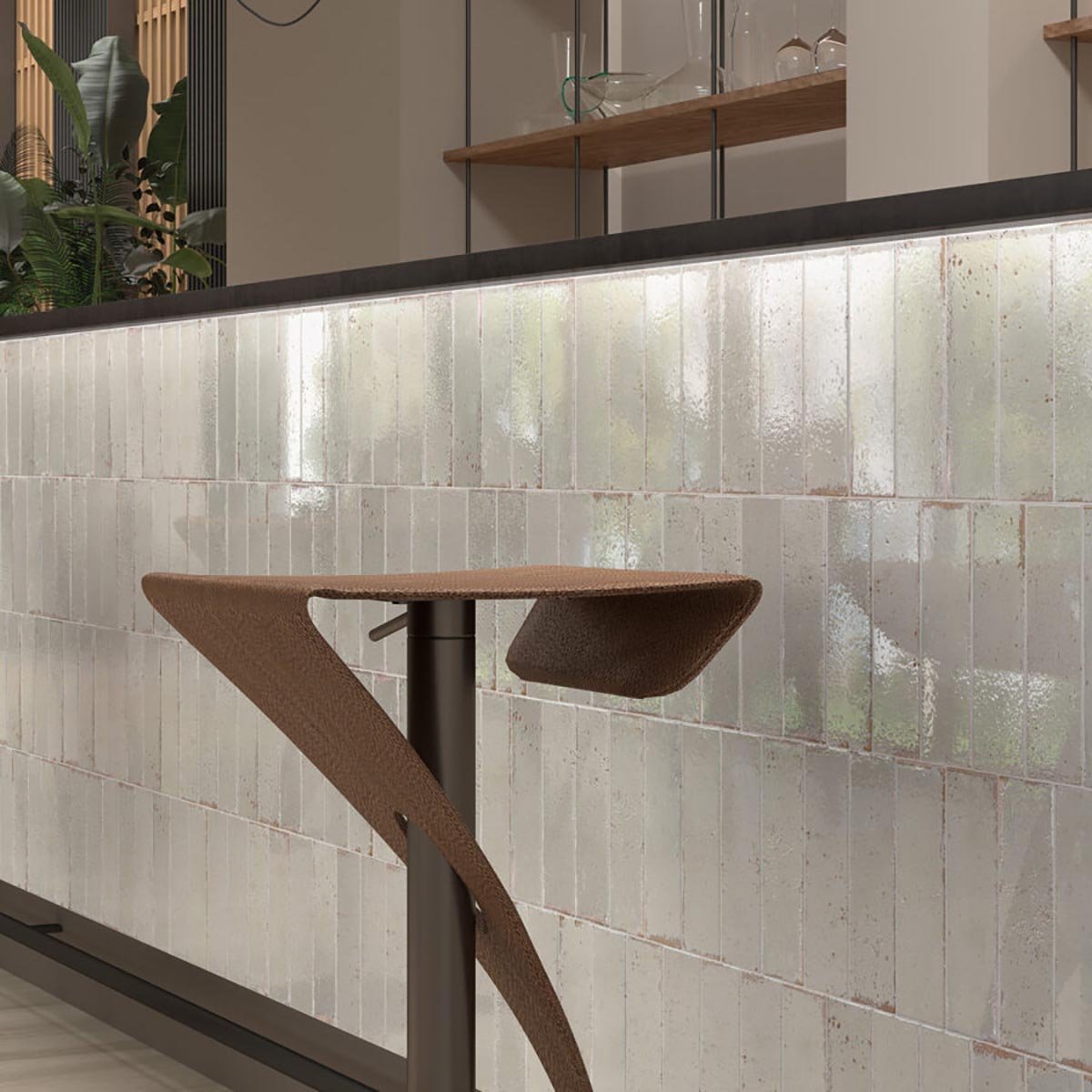 Monza Blanco Glossy Porcelain Brick Tile 65x200mm