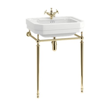 Victorian 610mm Basin with Gold Washstand