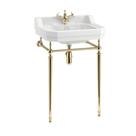 Edwardian 560mm Basin with Gold Washstand