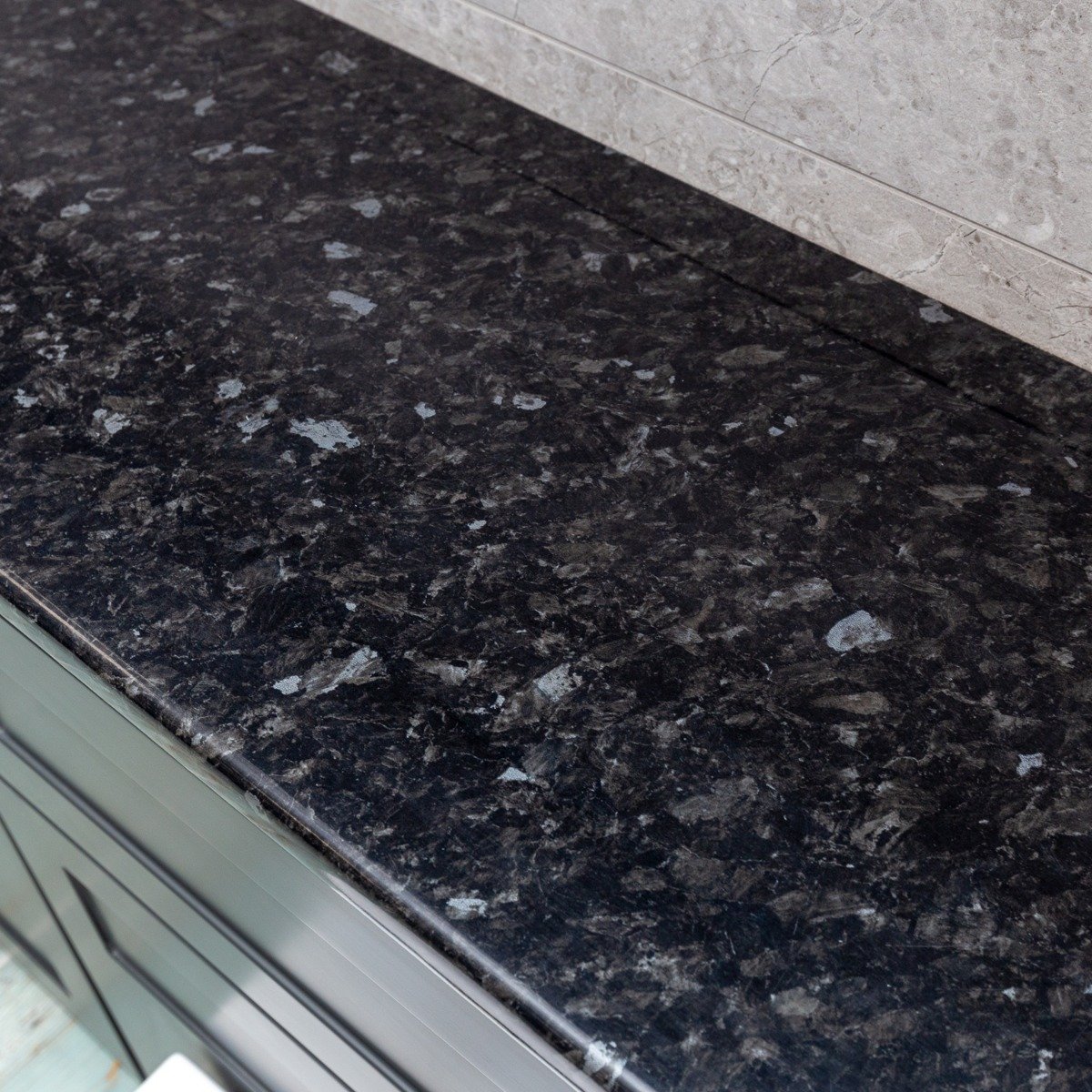 Surrey Fitted Furniture Solid Surface Night Black Worktop 1544mm