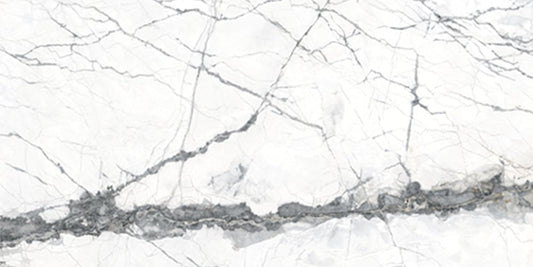 Kelto White Marble Gloss Porcelain Tile 600x1200mm