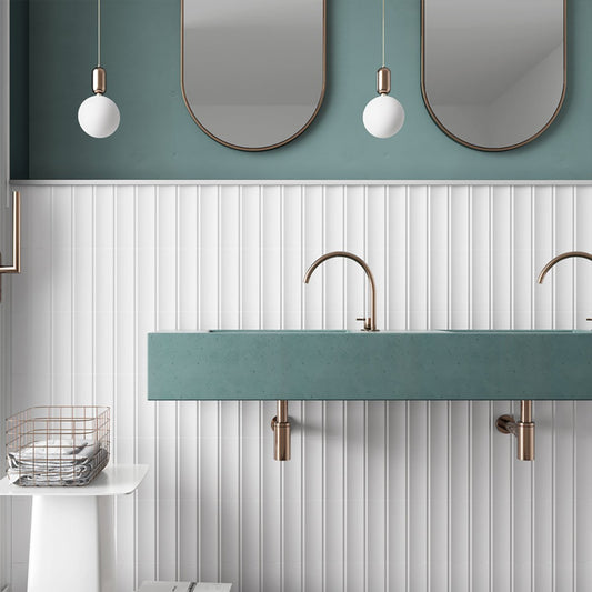 Valencia In Gesso White Gloss Ceramic Tile 200x65mm