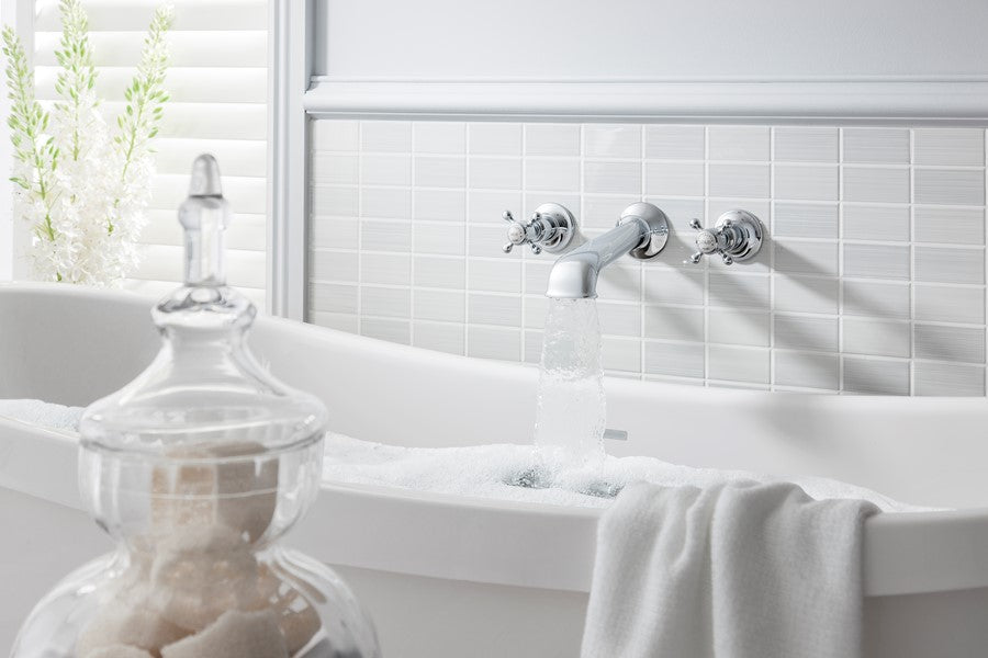 Belgravia Crosshead Bath Spout & Wall Stop Taps