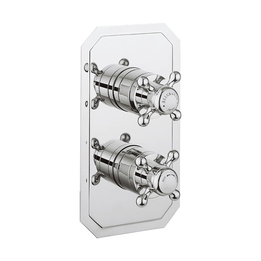 Belgravia 2 Outlet 2 Handle Concealed Thermostatic Shower Valve Portrait