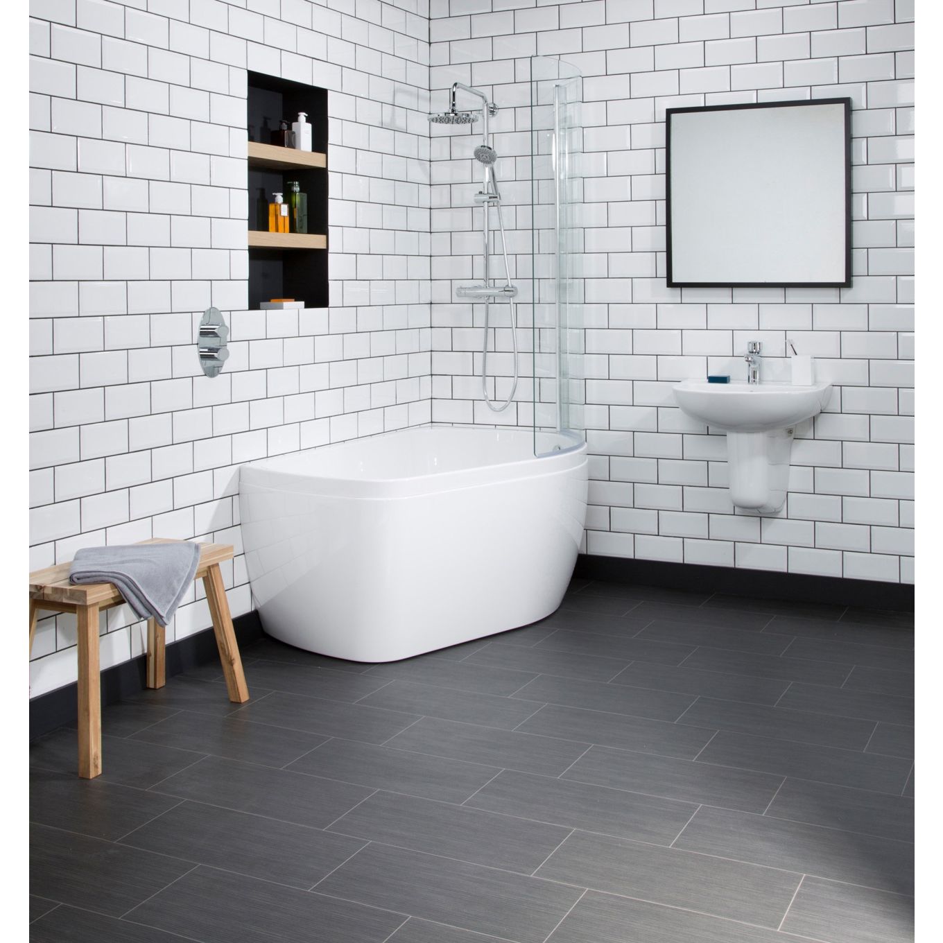 Carron Profile Shower Bath Right Hand Curved Bath Panel